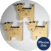 8010 - Wooden Dog Motif - 10 Pack